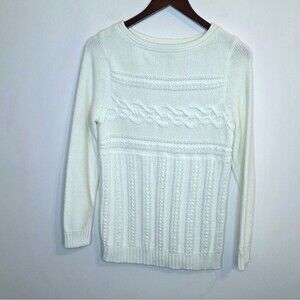 Tommy Hilfiger Ivory Long Sleeve Sweater Size Large